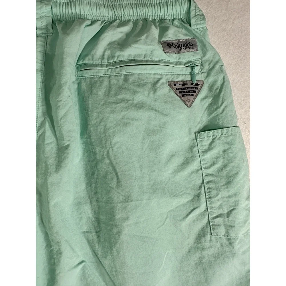 Columbia PFG Omni-Shade Men's Green Swim Shorts L Mesh Lined Drawstring Pocket